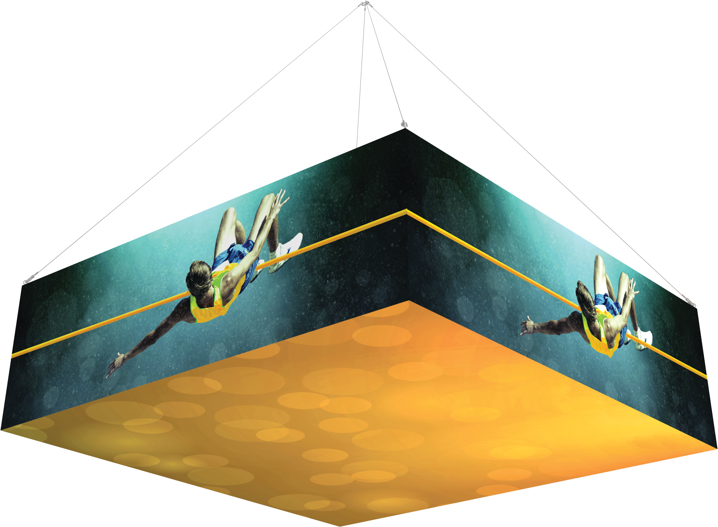 10 ft x 3 ft Backlit Square Hanging Structure