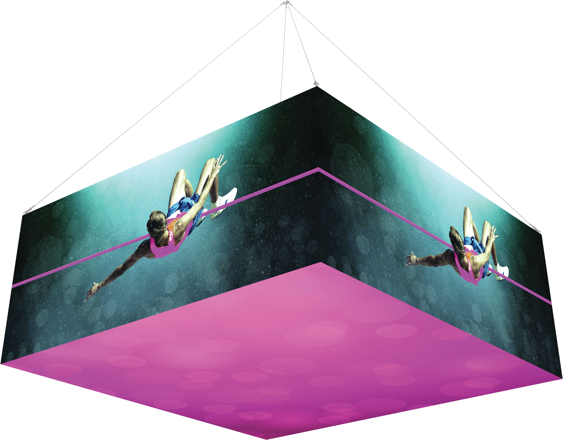 10 ft x 4 ft Backlit Square Hanging Structure