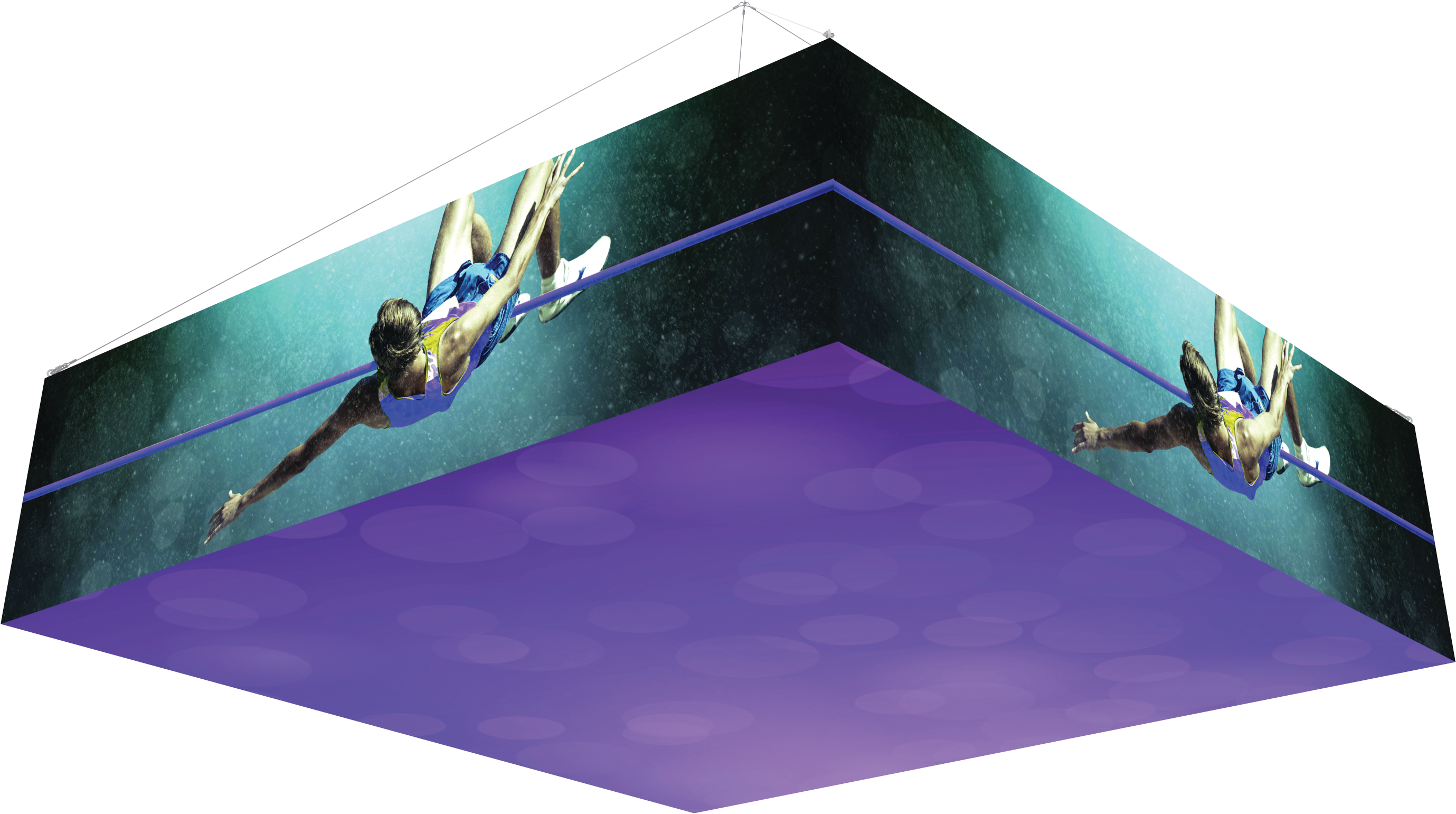 12 ft x 3 ft Backlit Square Hanging Structure