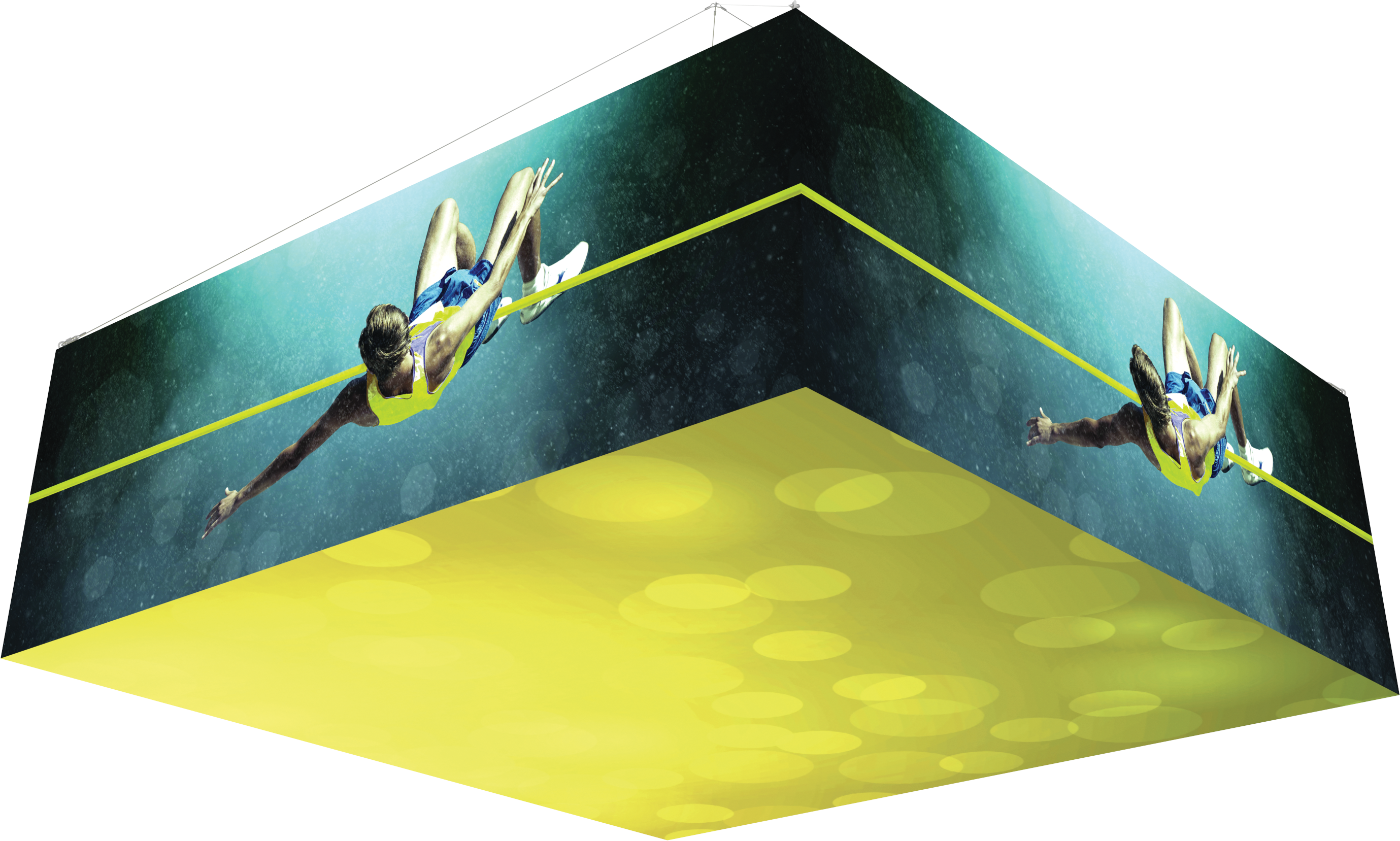 12 ft x 4 ft Backlit Square Hanging Structure