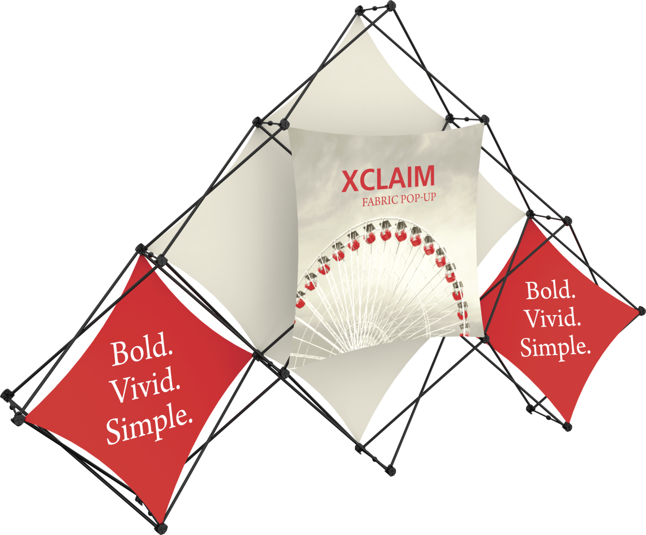 Mosaic 10 ft 6 Quad Pyramid Fabric Popup Display Kit 02