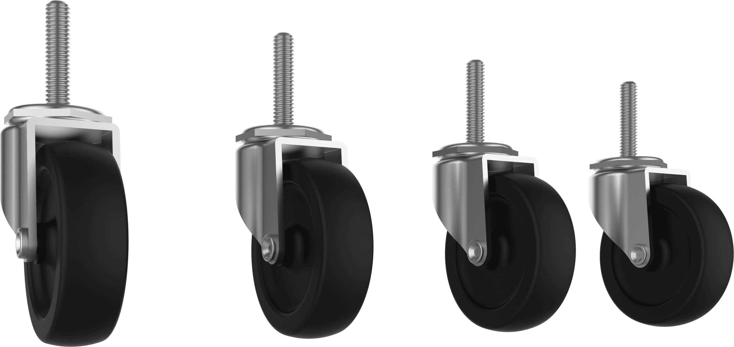MerchLine 4 Pack of Casters, 2 locking, 2 non-locking